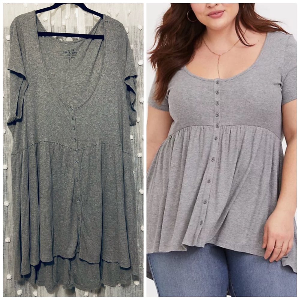 Torrid Ribbed Button Babydoll